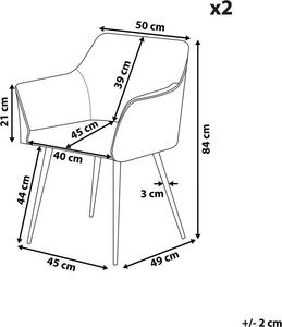 Beliani Zestaw 2 krzeseł welurowy niebieski JASMIN 9