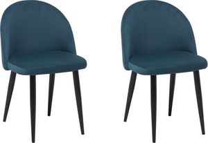 Beliani Zestaw 2 krzeseł welurowy niebieski VISALIA 1