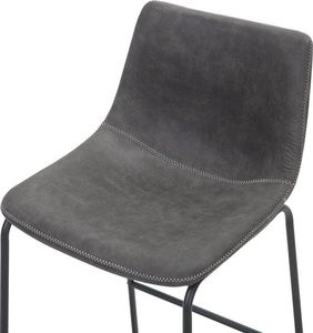 Beliani Zestaw 2 krzeseł barowych szary FRANKS 6