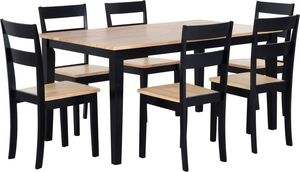 Beliani Zestaw do jadalni stół i 6 krzeseł drewniany czarny GEORGIA 1