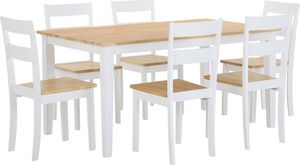 Beliani Zestaw do jadalni stół i 6 krzeseł drewniany biały GEORGIA 1