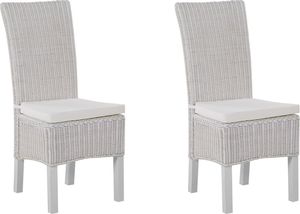 Beliani Zestaw 2 krzeseł rattanowych białe ANDES 1