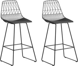Beliani Zestaw 2 krzeseł barowych metalowy czarny PRESTON 1