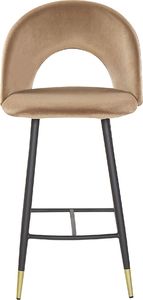 Beliani Zestaw 2 krzeseł barowych welurowy beżowy FALTON 3
