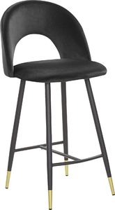 Beliani Zestaw 2 krzeseł barowych welurowy czarny FALTON 2