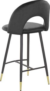 Beliani Zestaw 2 krzeseł barowych welurowy czarny FALTON 3