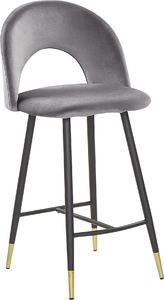 Beliani Zestaw 2 krzeseł barowych welurowy szary FALTON 2