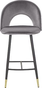 Beliani Zestaw 2 krzeseł barowych welurowy szary FALTON 3