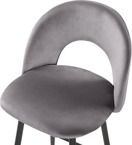 Beliani Zestaw 2 krzeseł barowych welurowy szary FALTON 4