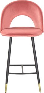 Beliani Zestaw 2 krzeseł barowych welurowy koralowy FALTON 3