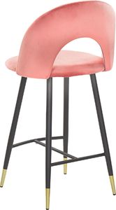 Beliani Zestaw 2 krzeseł barowych welurowy koralowy FALTON 4