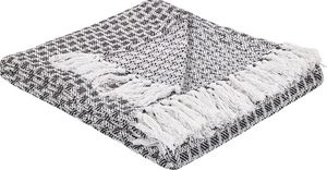 Beliani Koc bawełniany 130 x 160 cm czarno-biały KIRAMAN 1