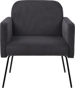 Beliani Fotel welurowy szary NARKEN 2