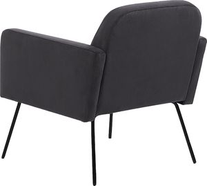 Beliani Fotel welurowy szary NARKEN 3