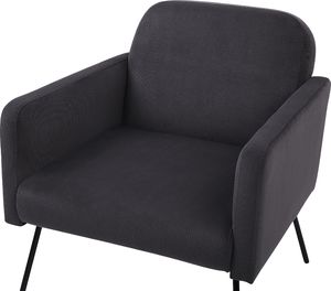 Beliani Fotel welurowy szary NARKEN 4