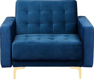 Beliani Fotel welurowy niebieski ABERDEEN 3