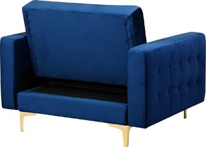Beliani Fotel welurowy niebieski ABERDEEN 5