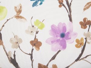 Beliani Fotel z podnóżkiem w kwiaty kremowy VEJLE 6