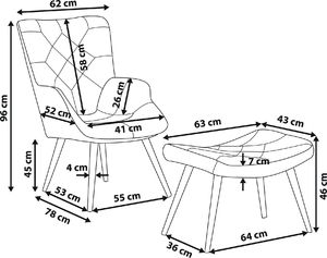 Beliani Fotel z podnóżkiem w kwiaty kremowy VEJLE 7