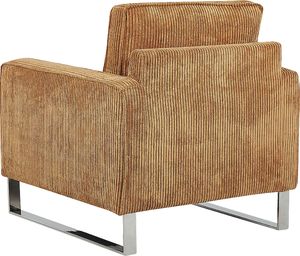 Beliani Fotel sztruksowy jasnobrązowy VIND 2