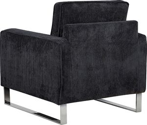 Beliani Fotel sztruksowy czarny VIND 2