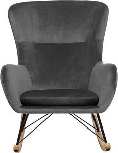 Beliani Fotel bujany welurowy ciemnoszary ELLAN 2