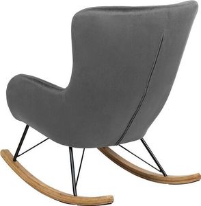 Beliani Fotel bujany welurowy ciemnoszary ELLAN 3