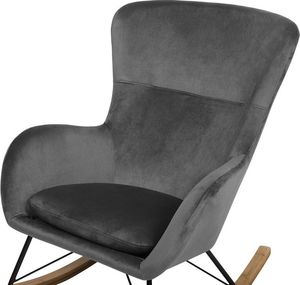 Beliani Fotel bujany welurowy ciemnoszary ELLAN 4