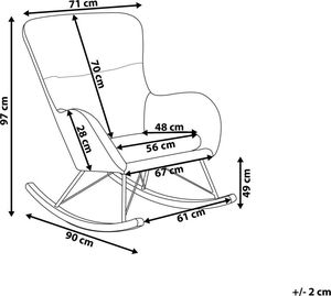 Beliani Fotel bujany welurowy ciemnoszary ELLAN 8