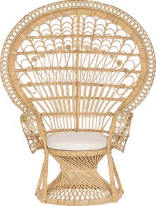 Beliani Fotel paw rattanowy beżowy EMMANUELLE 2