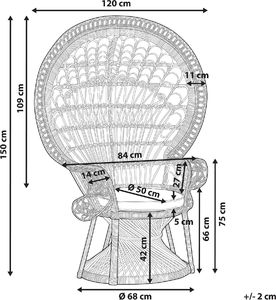 Beliani Fotel paw rattanowy beżowy EMMANUELLE 5