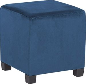 Beliani Welurowy fotel z podnóżkiem niebieski SANDSET 6