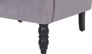 Beliani Welurowy fotel z podnóżkiem szary SANDSET 6