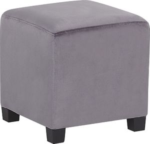 Beliani Welurowy fotel z podnóżkiem szary SANDSET 7