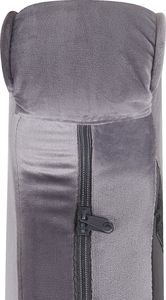 Beliani Welurowy fotel z podnóżkiem szary SANDSET 8