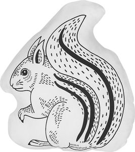 Beliani Poduszka dla dzieci wiewiórka 42 x 48 cm biało-czarna KOLKATA 1
