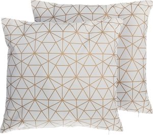 Beliani Zestaw 2 poduszek dekoracyjnych geometryczny wzór 45 x 45 cm złoty SEDUM 1