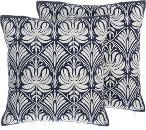 Beliani Zestaw poduszek dekoracyjnych w ornamenty 45 x 45 cm niebieski NEMESIA 1