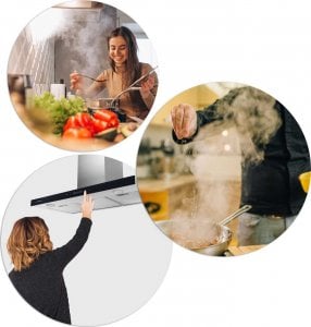 Okap Berdsen Okap kuchenny 90 cm Inox Berdsen BE-90E () - 4909 9