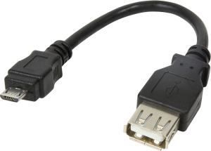 Adapter USB LogiLink microUSB na USB-A (M/F) Czarny (AU0030) 1