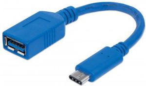 Adapter USB Manhattan USB-C - USB Niebieski  (353540) 1