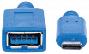 Adapter USB Manhattan USB-A - USB-C Niebieski  (353540) 2