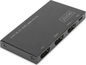 Digitus Rozdzielacz (Splitter) DIGITUS Ultra Slim HDMI 1x2, 4K 60Hz 3D HDR, HDCP 2.2, 18 Gbps, Micro USB 1