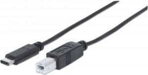 Kabel USB Manhattan USB-C - USB-B 1 m Czarny (353304) 1