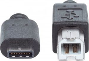 Kabel USB Manhattan USB-C - USB-B 1 m Czarny (353304) 2