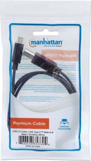 Kabel USB Manhattan USB-C - USB-B 1 m Czarny (353304) 3