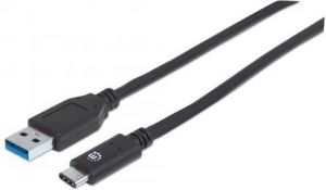 Kabel USB Manhattan USB-A - USB-C 1 m Czarny (353373) 1