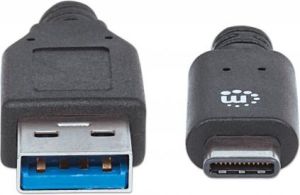 Kabel USB Manhattan USB-A - USB-C 1 m Czarny (353373) 2