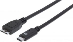 Kabel USB Manhattan USB-C - USB-C 1 m Czarny (353397) 1
