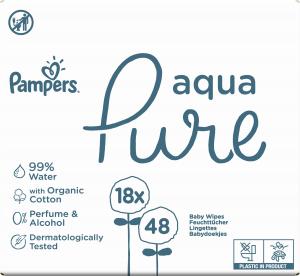 Pampers Chusteczki Aqua Pure 99% Wody 18 x 48 szt. 13